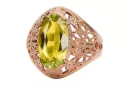 Vintage Jewlery Ring Yellow Peridot Original Vintage 14K Rose Gold vrc074r